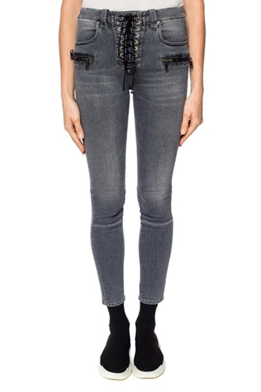 Ben Taverniti Unravel Project Lace Up Jeans Black